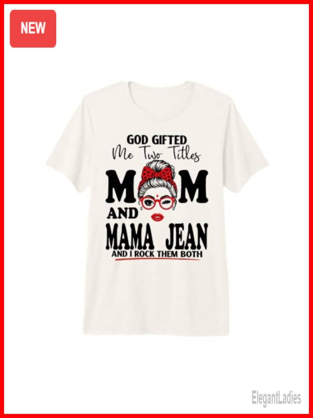 Mom and Mama Jean Tri-Blend T-Shirt Crew Neck Novelty Tee Mothers Day